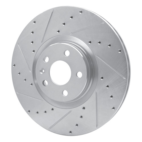 R1 16-26 Polestar Polestar 2 Front Left Drilled & Slotted Silver Brake Rotor