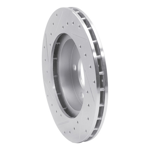 R1 93-97 Chrysler CONCORDE Front Right Drilled & Slotted Silver Brake Rotor