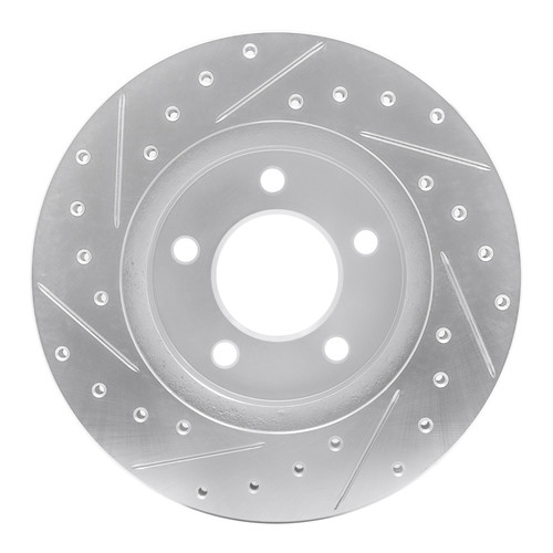 R1 93-97 Chrysler CONCORDE Front Right Drilled & Slotted Silver Brake Rotor