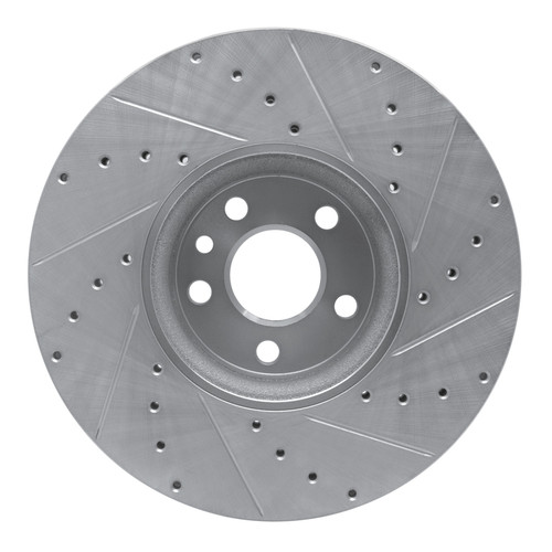 R1 10-16 Volvo XC60 Front Left Drilled & Slotted Silver Brake Rotor