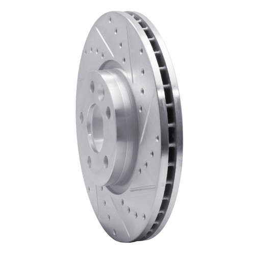 R1 07-18 Land Rover Range Rover Evoque Front Right Drilled & Slotted Silver Brake Rotor