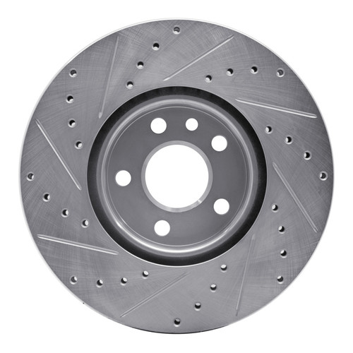 R1 07-18 Land Rover Range Rover Evoque Front Right Drilled & Slotted Silver Brake Rotor