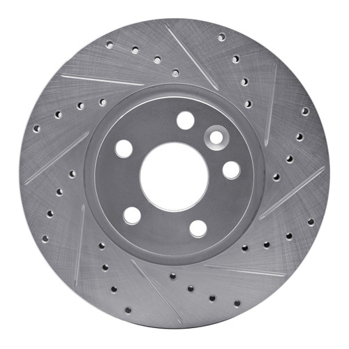 R1 07-18 Land Rover Range Rover Evoque Front Left Drilled & Slotted Silver Brake Rotor