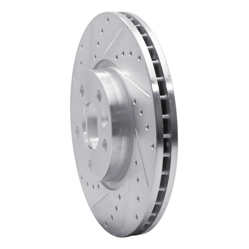 R1 07-18 Land Rover Range Rover Evoque Front Left Drilled & Slotted Silver Brake Rotor