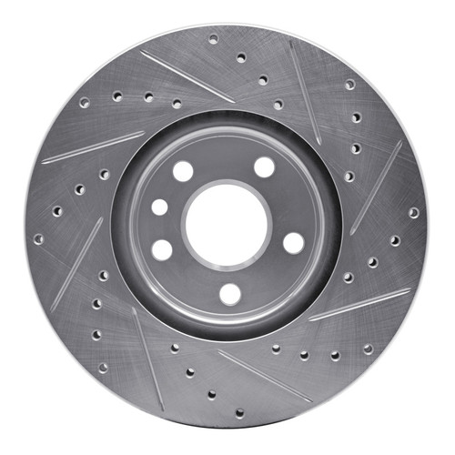 R1 07-18 Land Rover Range Rover Evoque Front Left Drilled & Slotted Silver Brake Rotor