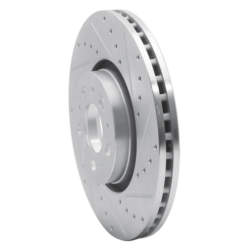R1 03-09 Volvo XC90 Front Right Drilled & Slotted Silver Brake Rotor EDZ-27038R