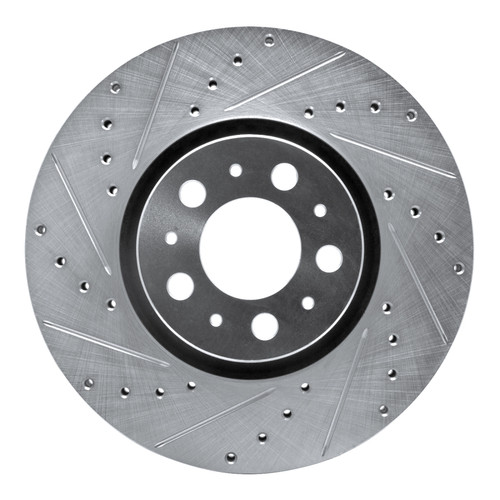 R1 03-09 Volvo S60 Front Left Drilled & Slotted Silver Brake Rotor