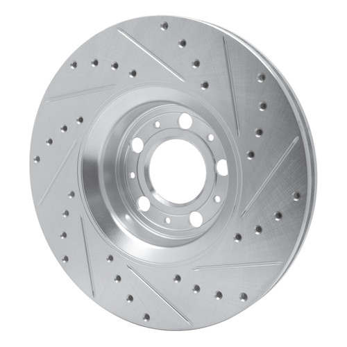 R1 03-09 Volvo S60 Front Left Drilled & Slotted Silver Brake Rotor