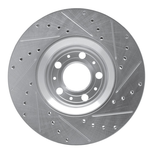 R1 03-09 Volvo S60 Front Left Drilled & Slotted Silver Brake Rotor