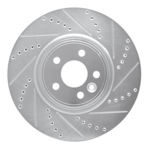 R1 07-16 Volvo S60 Front Right Drilled & Slotted Silver Brake Rotor
