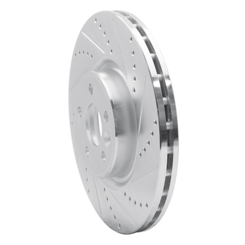 R1 07-16 Volvo S60 Front Right Drilled & Slotted Silver Brake Rotor