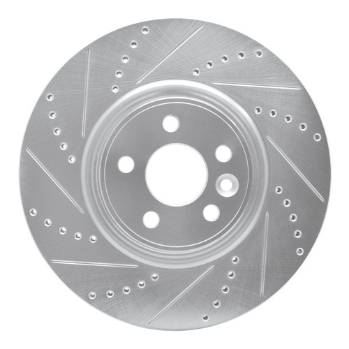 R1 07-16 Volvo S80 Front Left Drilled & Slotted Silver Brake Rotor