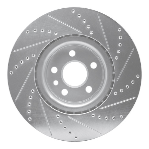 R1 07-16 Volvo S80 Front Left Drilled & Slotted Silver Brake Rotor