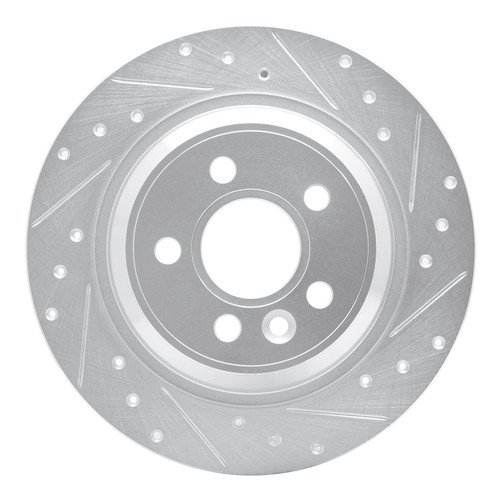 R1 07-18 Volvo V60 Rear Right Drilled & Slotted Silver Brake Rotor
