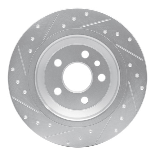 R1 07-18 Volvo V60 Rear Right Drilled & Slotted Silver Brake Rotor