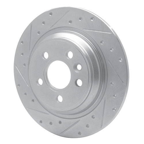R1 07-18 Volvo V60 Cross Country Rear Left Drilled & Slotted Silver Brake Rotor