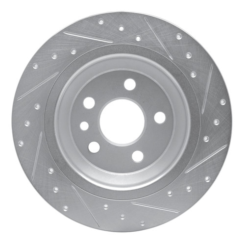 R1 07-18 Volvo V60 Cross Country Rear Left Drilled & Slotted Silver Brake Rotor