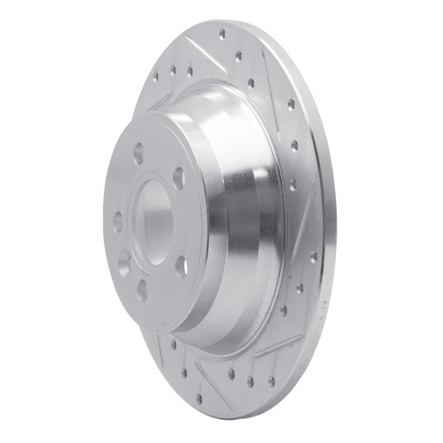 R1 07-10 Volvo S80 Rear Right Drilled & Slotted Silver Brake Rotor