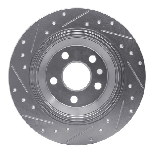 R1 07-10 Volvo S80 Rear Right Drilled & Slotted Silver Brake Rotor