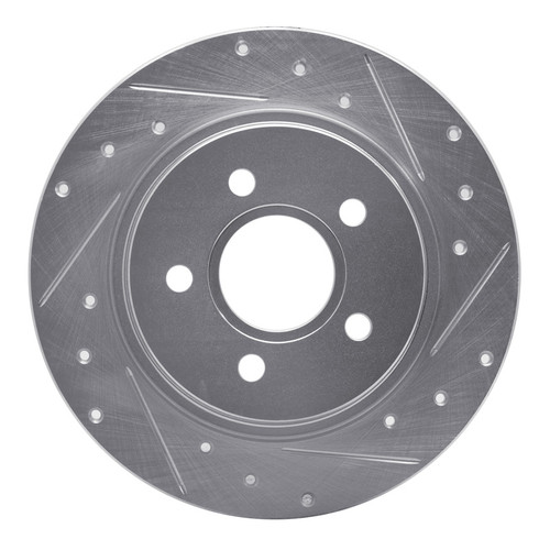 R1 04-13 Volvo V50 Rear Right Drilled & Slotted Silver Brake Rotor