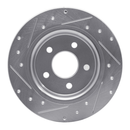 R1 04-13 Volvo V50 Rear Right Drilled & Slotted Silver Brake Rotor