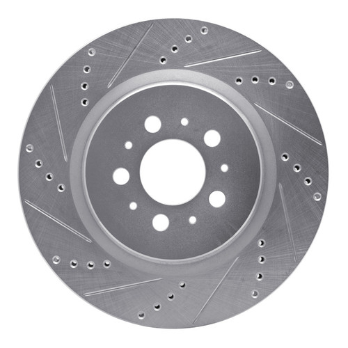 R1 04-07 Volvo S60 Rear Left Drilled & Slotted Silver Brake Rotor