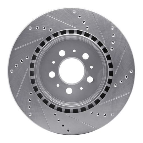 R1 04-07 Volvo S60 Rear Left Drilled & Slotted Silver Brake Rotor