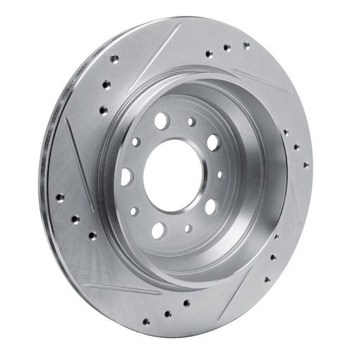 R1 00-00 Volvo V70 Rear Right Drilled & Slotted Silver Brake Rotor