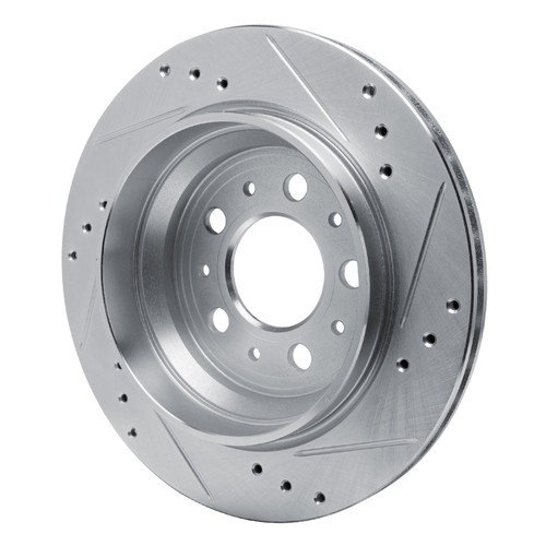 R1 00-00 Volvo V70 Rear Left Drilled & Slotted Silver Brake Rotor