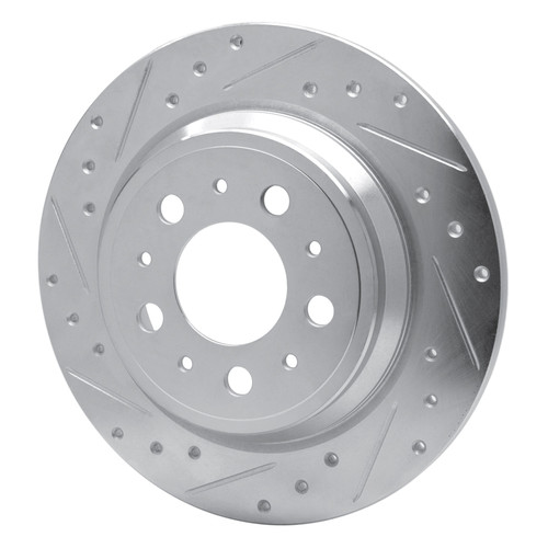 R1 99-00 Volvo V70 Rear Left Drilled & Slotted Silver Brake Rotor