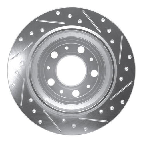 R1 99-00 Volvo V70 Rear Left Drilled & Slotted Silver Brake Rotor