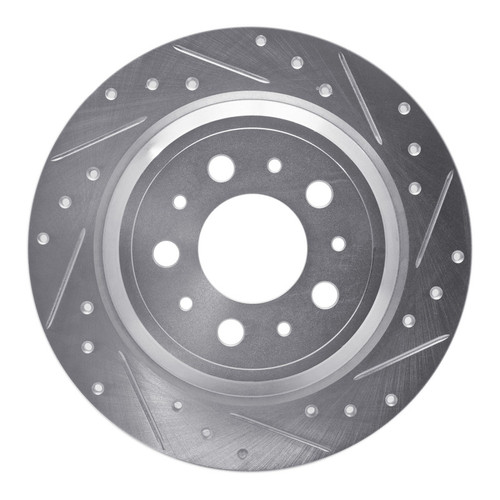 R1 99-00 Volvo V70 Rear Right Drilled & Slotted Silver Brake Rotor