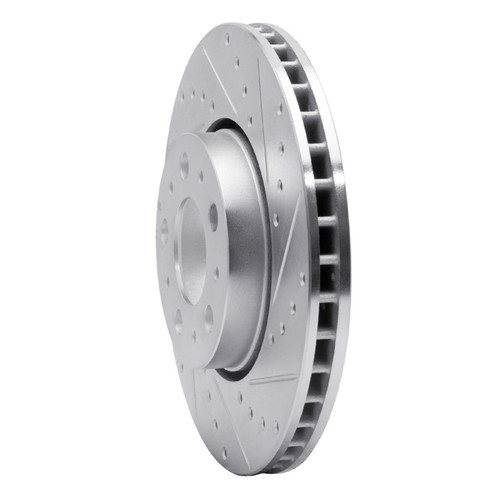 R1 99-09 Volvo S60 Front Right Drilled & Slotted Silver Brake Rotor