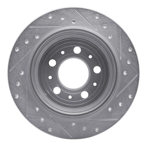 R1 99-09 Volvo S60 Rear Left Drilled & Slotted Silver Brake Rotor