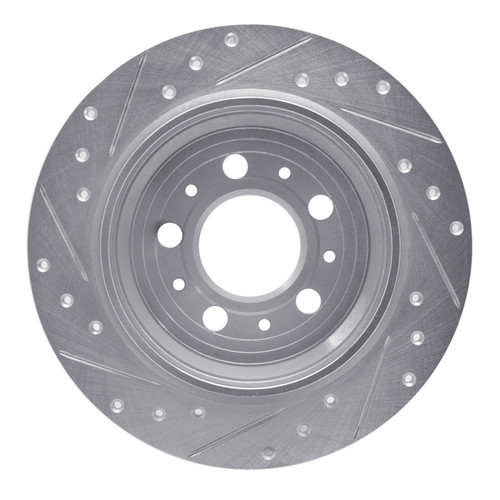 R1 99-09 Volvo S80 Rear Right Drilled & Slotted Silver Brake Rotor