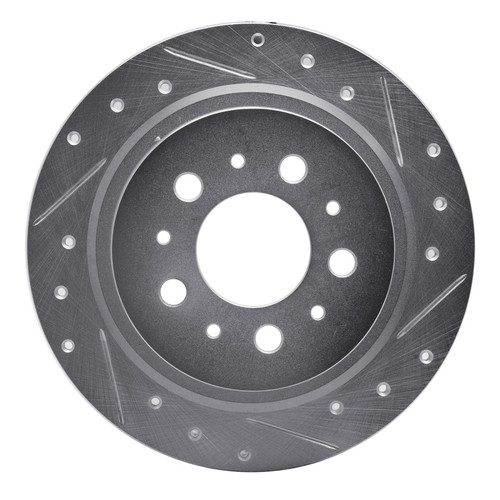 R1 97-98 Volvo V90 Rear Right Drilled & Slotted Silver Brake Rotor