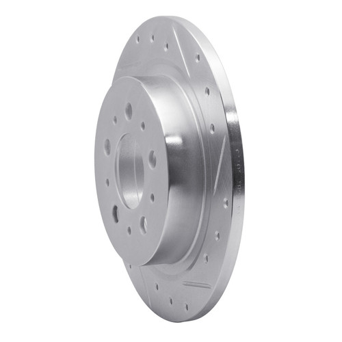 R1 97-98 Volvo V90 Rear Right Drilled & Slotted Silver Brake Rotor