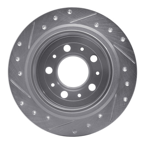 R1 97-98 Volvo V90 Rear Right Drilled & Slotted Silver Brake Rotor