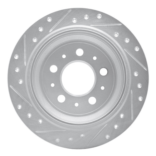 R1 98-00 Volvo V70 Rear Right Drilled & Slotted Silver Brake Rotor