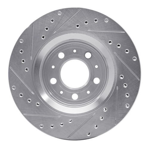 R1 98-04 Volvo C70 Front Right Drilled & Slotted Silver Brake Rotor