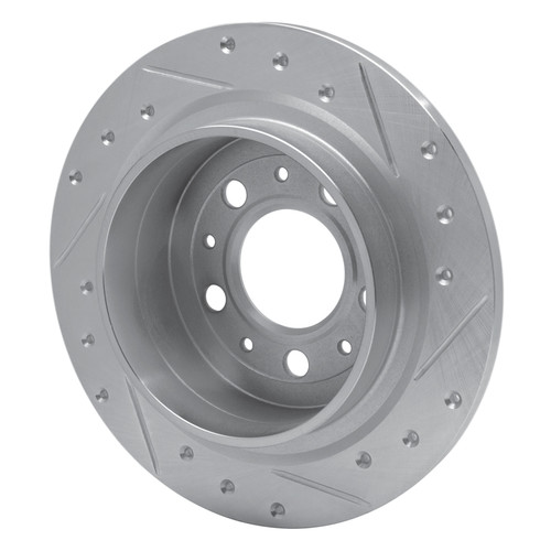 R1 97-98 Volvo S90 Rear Left Drilled & Slotted Silver Brake Rotor