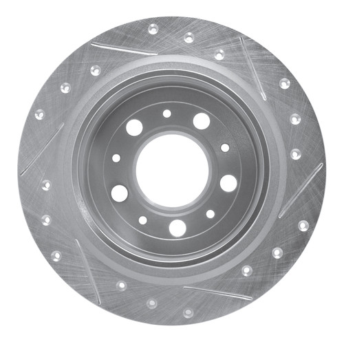 R1 97-98 Volvo S90 Rear Left Drilled & Slotted Silver Brake Rotor
