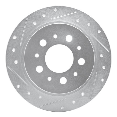 R1 95-97 Volvo 960 Rear Left Drilled & Slotted Silver Brake Rotor