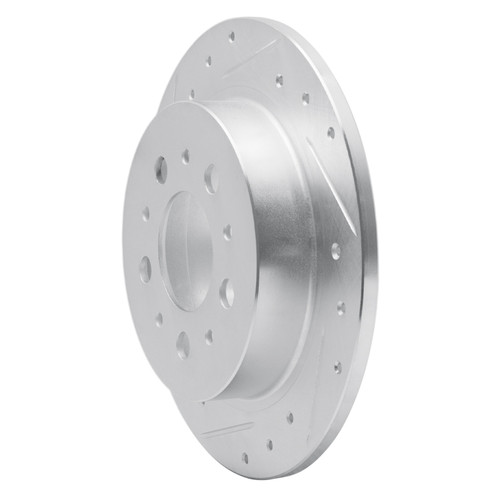 R1 95-97 Volvo 960 Rear Left Drilled & Slotted Silver Brake Rotor