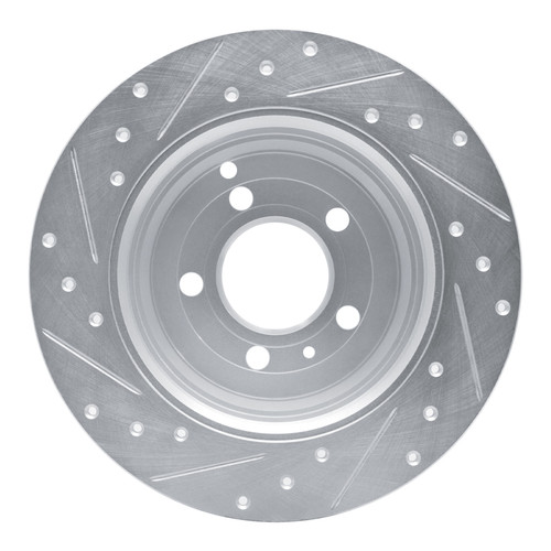 R1 96-04 Volvo C70 Rear Right Drilled & Slotted Silver Brake Rotor