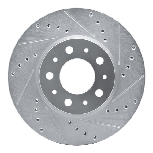 R1 91-95 Volvo 740 Front Right Drilled & Slotted Silver Brake Rotor