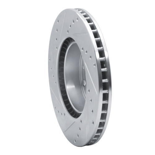 R1 91-95 Volvo 740 Front Right Drilled & Slotted Silver Brake Rotor