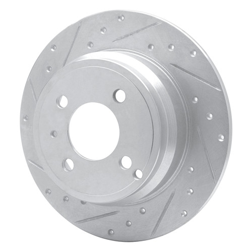 R1 93-95 Volvo 850 Rear Left Drilled & Slotted Silver Brake Rotor