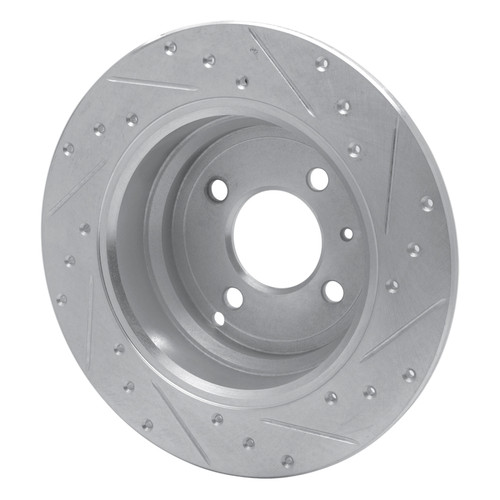 R1 93-95 Volvo 850 Rear Left Drilled & Slotted Silver Brake Rotor
