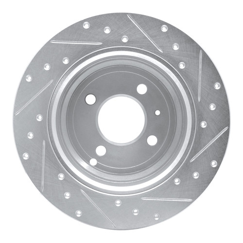 R1 93-95 Volvo 850 Rear Left Drilled & Slotted Silver Brake Rotor
